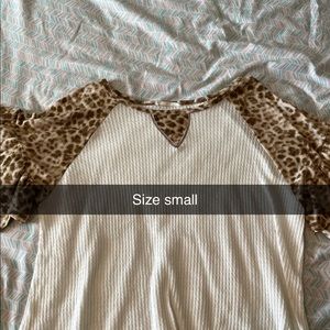 Cheetah/leopard waffle knit top